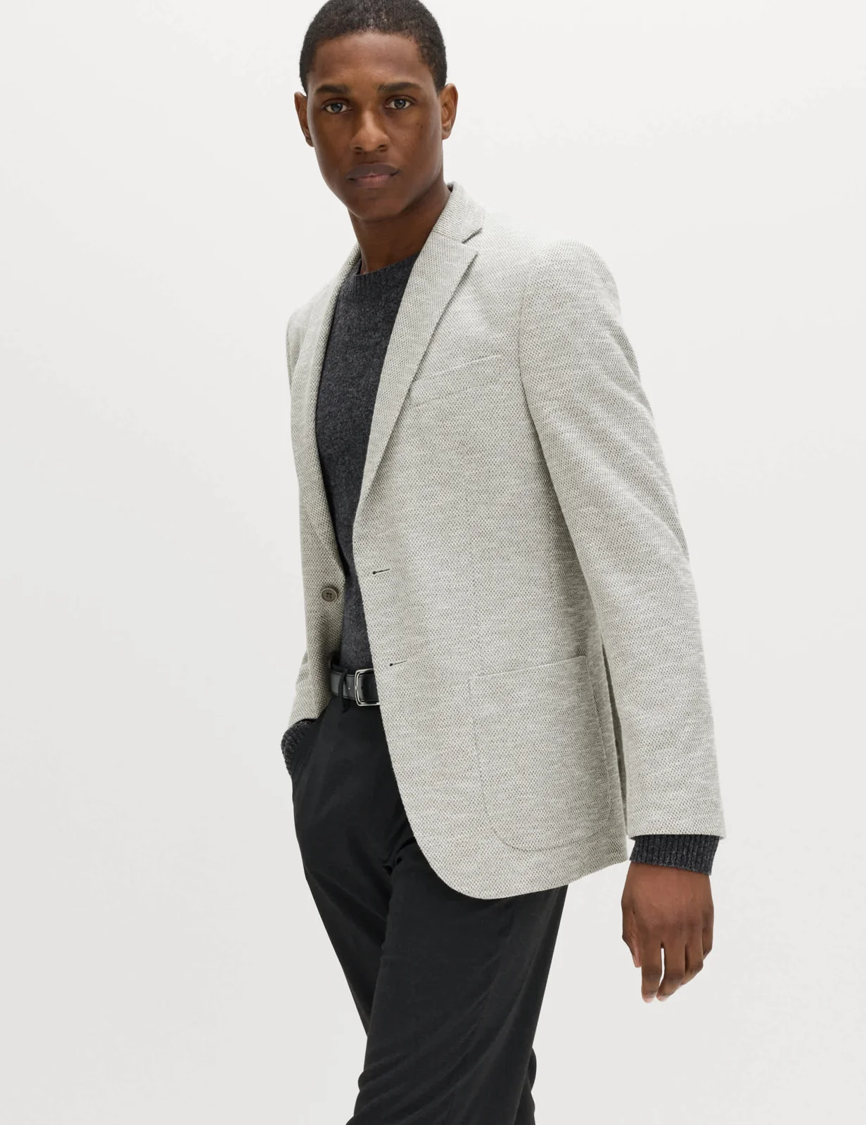 Tailored Fit Textured Stretch Blazer primary image