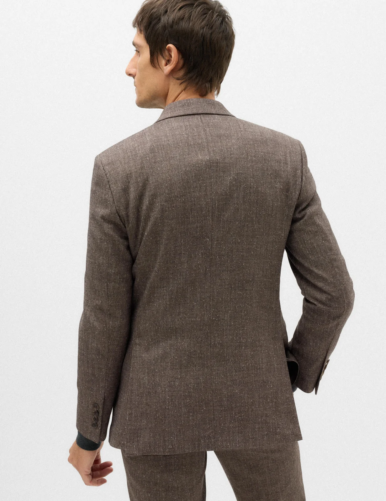 Tailored Fit Textured Stretch Suit Jacket thumbnail 5