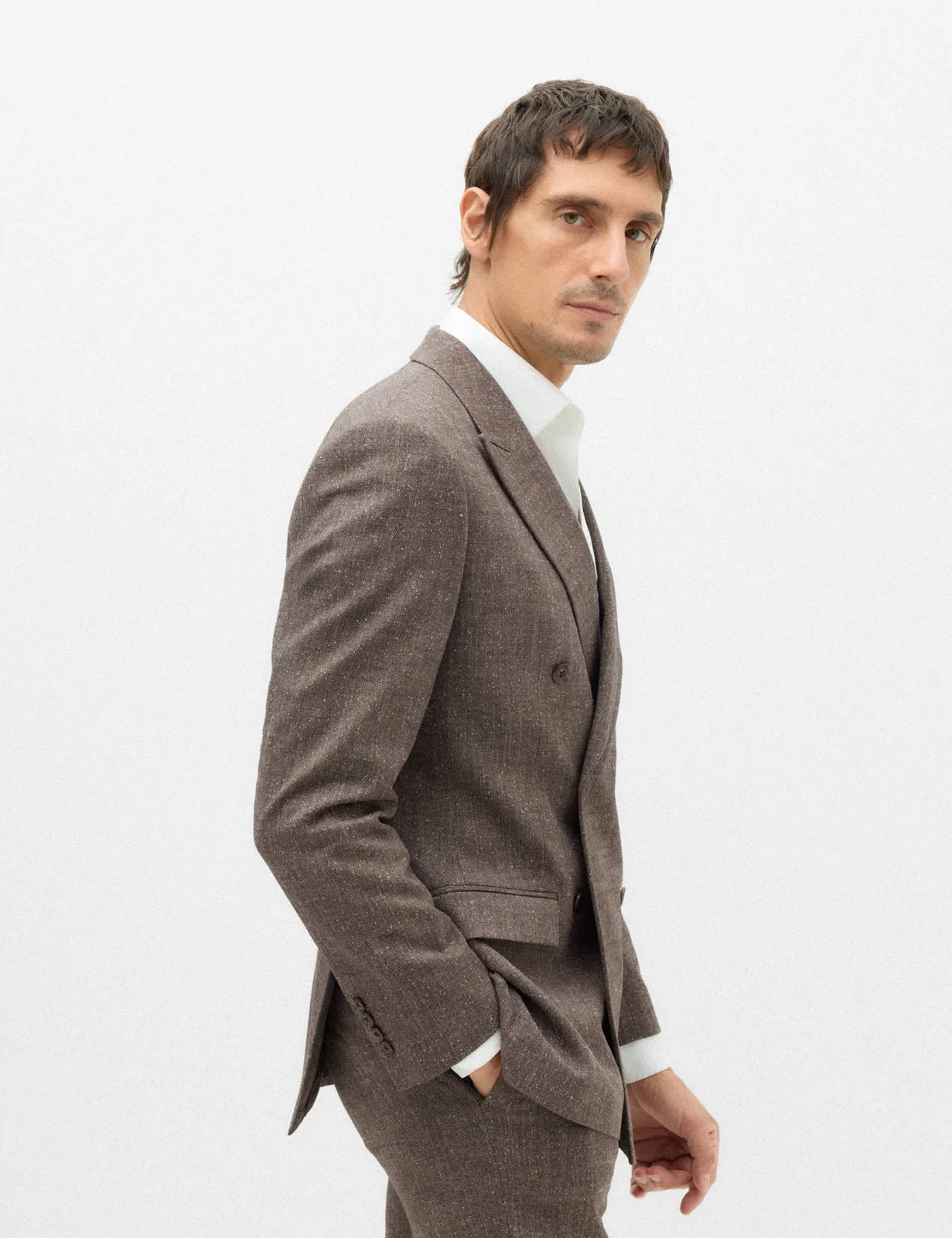 Tailored Fit Textured Stretch Suit Jacket thumbnail 7