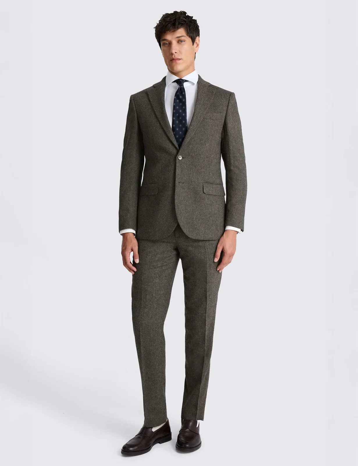 Tailored Fit Wool Blend Herringbone Suit Jacket thumbnail 3