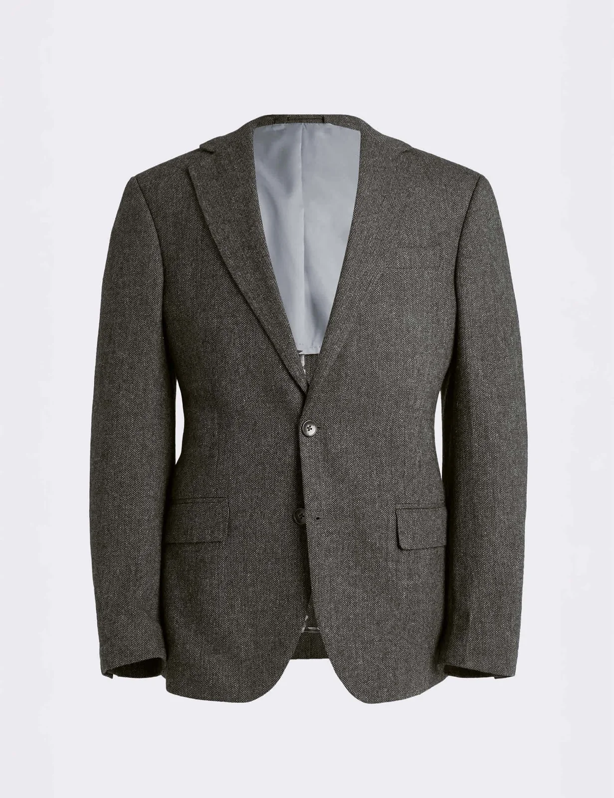 Tailored Fit Wool Blend Herringbone Suit Jacket thumbnail 7