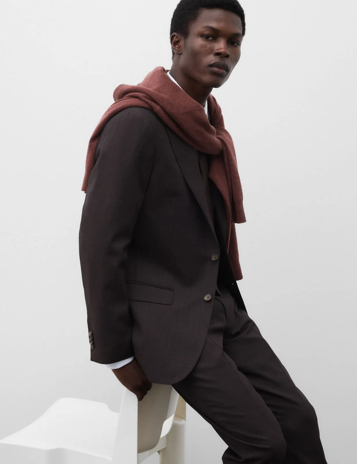 Tailored Fit Wool Blend Suit Jacket thumbnail 4