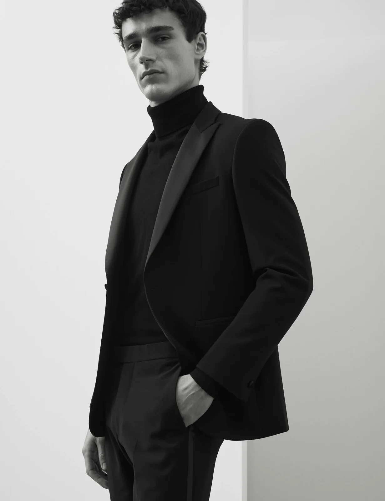Tailored Fit Wool Blend Tuxedo Jacket thumbnail 8