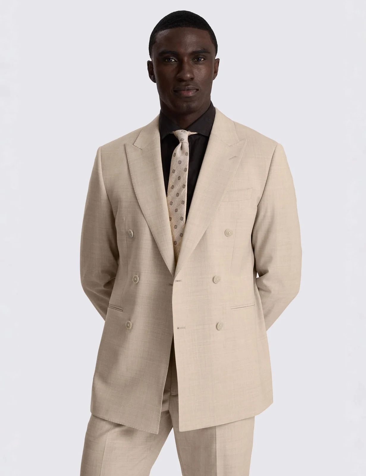 Tailored Fit Wool Rich Double Breasted Suit Jacket primary image