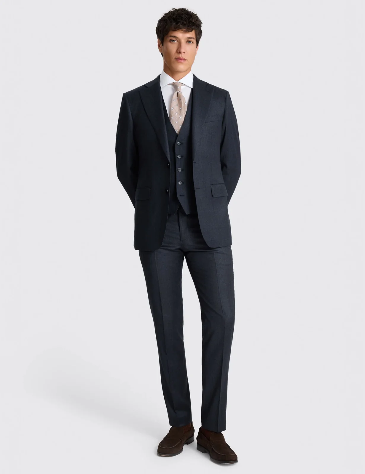 Tailored Fit Wool Rich Performance Check Suit Jacket thumbnail 4