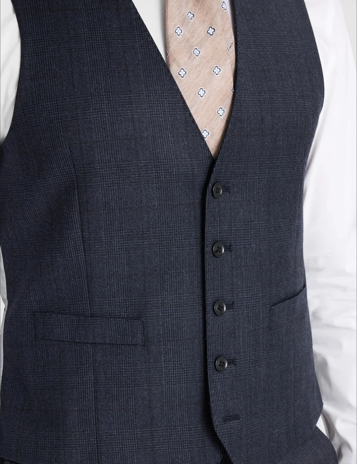 Tailored Fit Wool Rich Stretch Waistcoat thumbnail 2