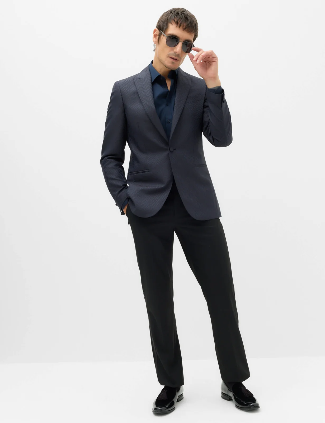 Zig Zag Jacquard Pattern Evening Blazer thumbnail 7