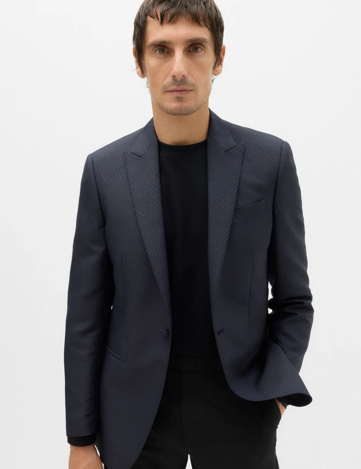 Zig Zag Jacquard Pattern Evening Blazer
