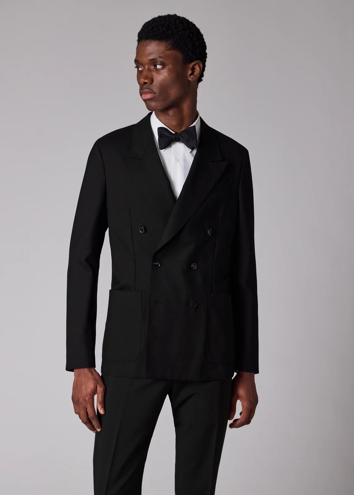 A Suit To Travel In - Black Double-Breasted Wool Blazer