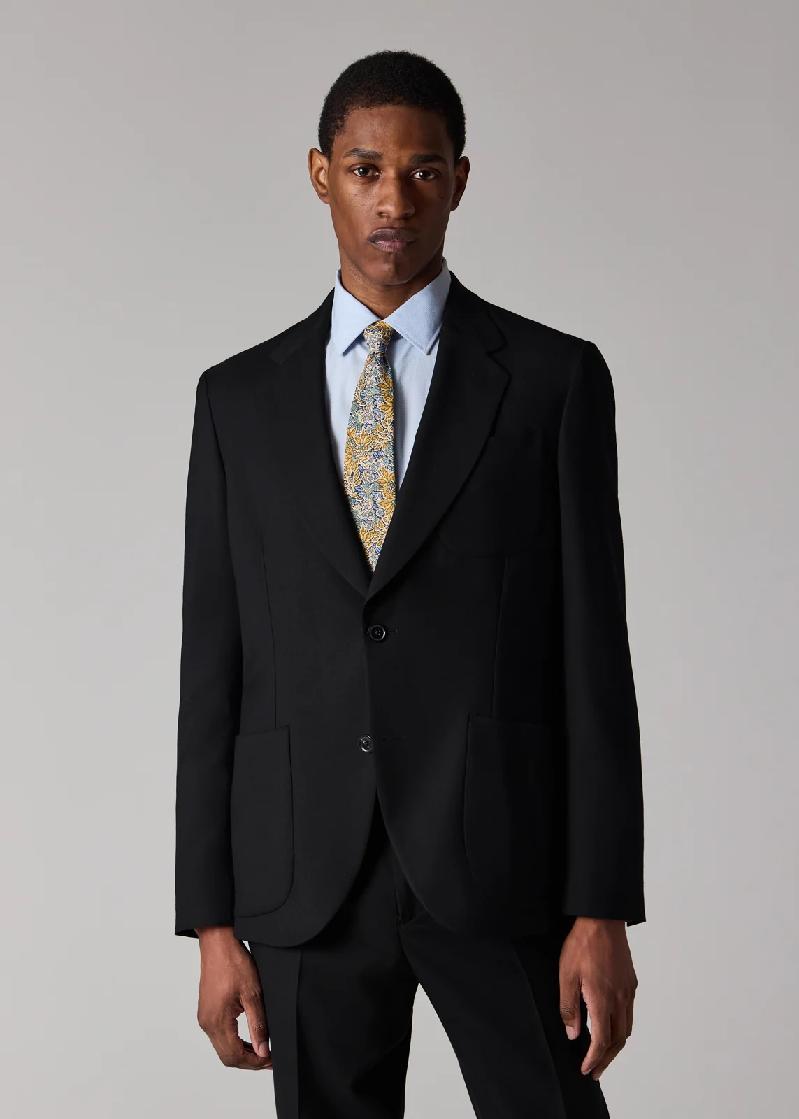 A Suit To Travel In - Black Wool Patch-Pocket Blazer