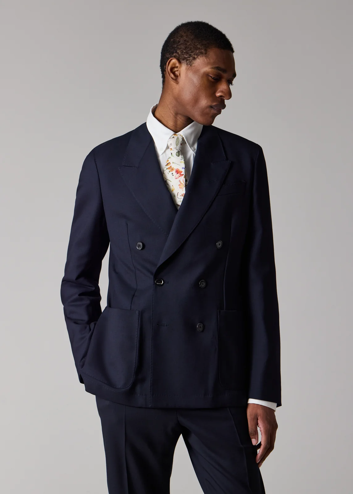 A Suit To Travel In - Navy Double-Breasted Wool Blazer