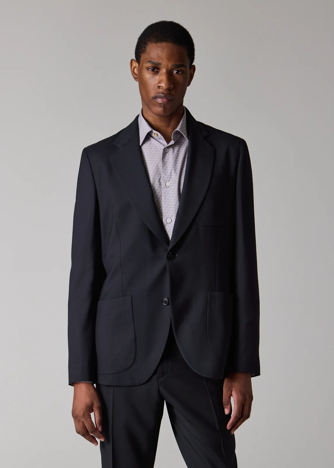 A Suit To Travel In - Navy Wool Patch-Pocket Blazer