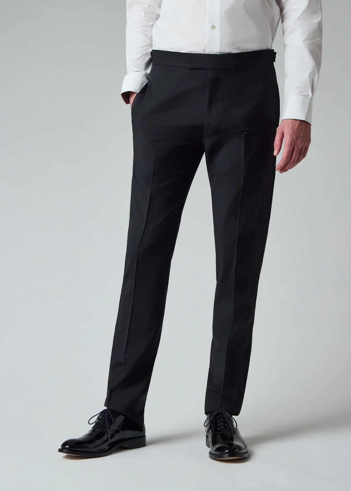 Black Slim-Fit Wool-Mohair Evening Trousers