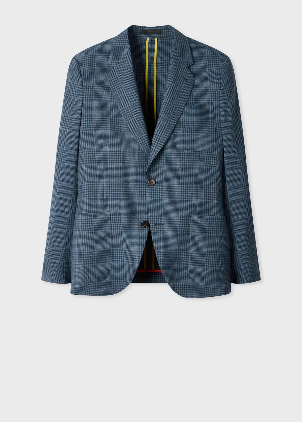 Blue 'Summertime' Wool-Silk Check Blazer