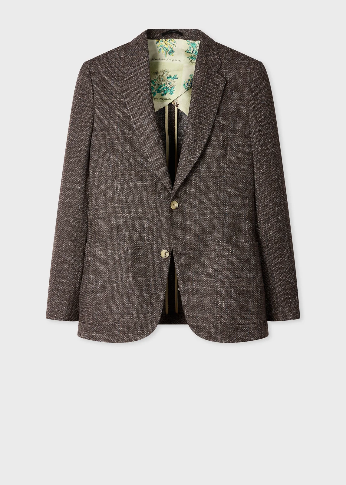 Brown Check Wool Patch-Pocket Buggy-Lined Blazer