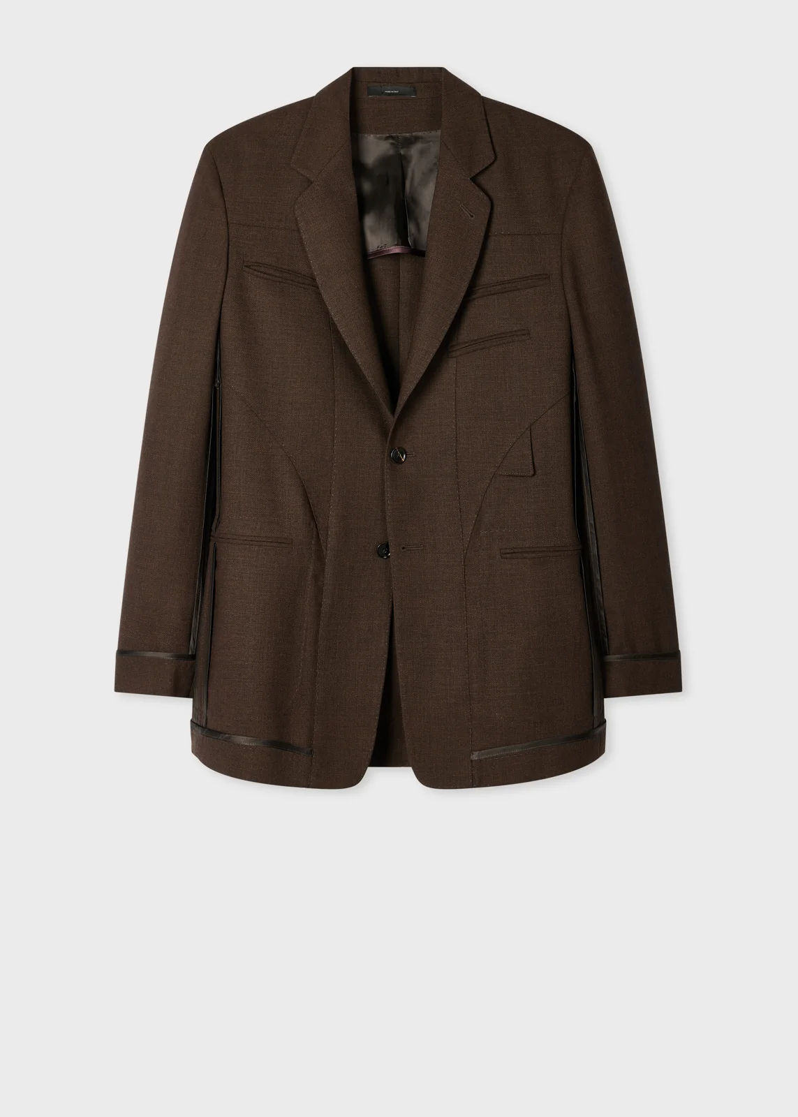 Brown Cordonetto Wool Inside-Out Blazer