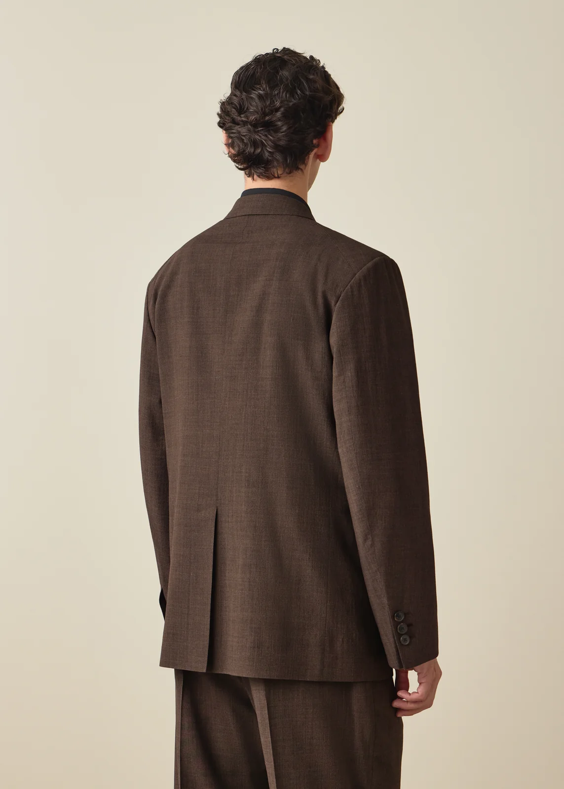 Brown Crepe Viscose-Wool Two-Piece Suit thumbnail 4