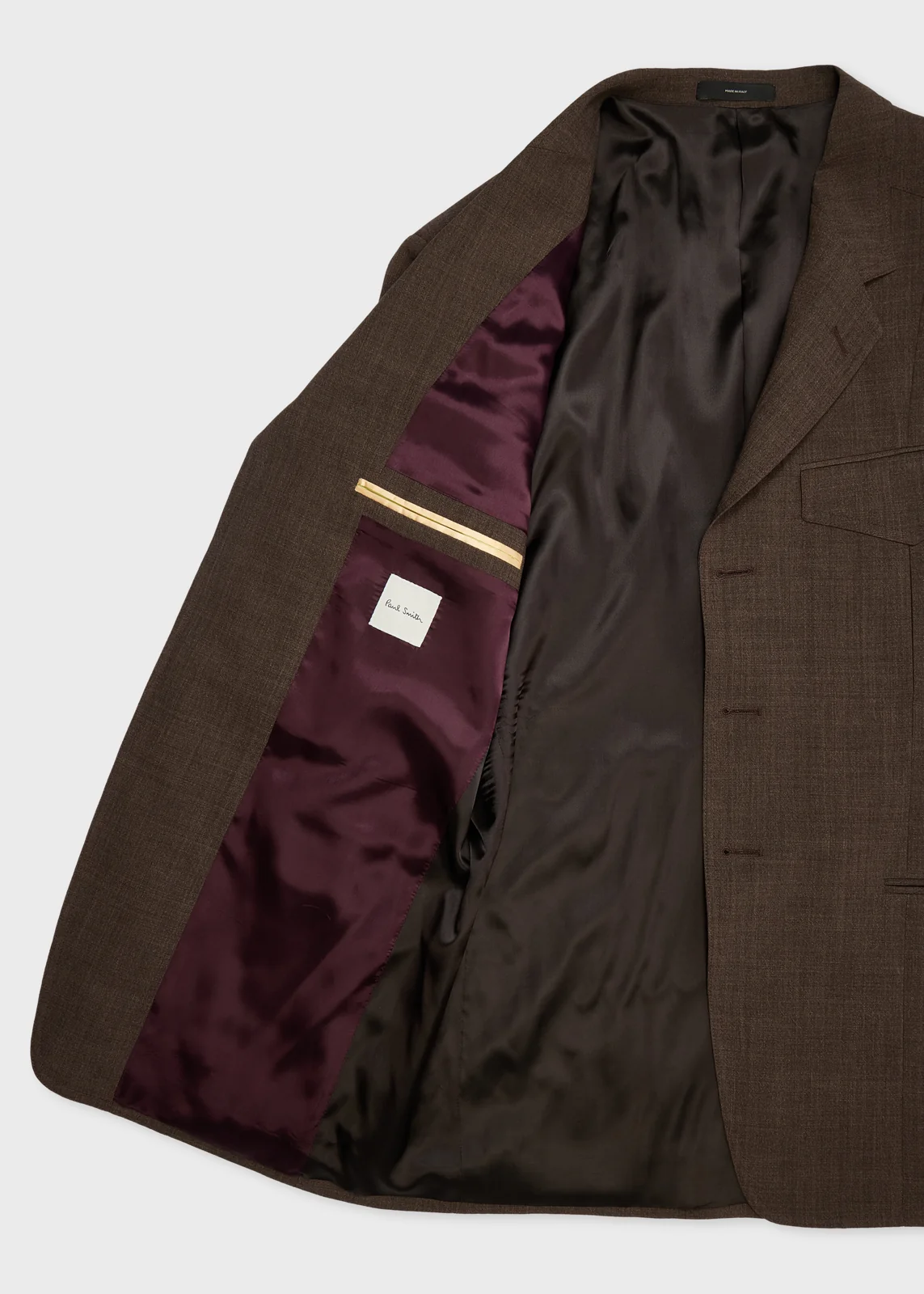 Brown Crepe Viscose-Wool Two-Piece Suit thumbnail 7