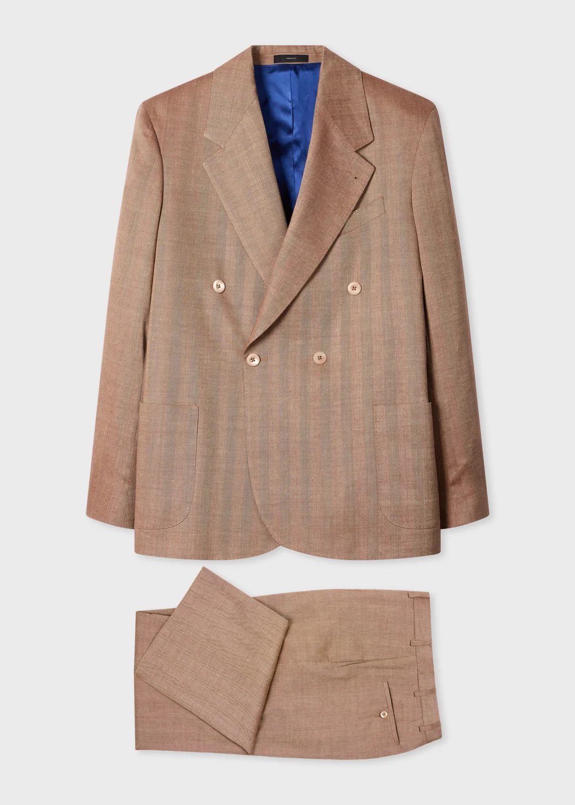 Brown Iridescent Wool-Linen Suit