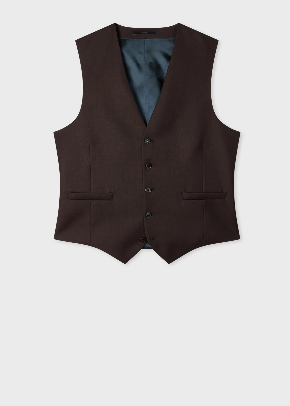 Brown Sharkskin Wool Waistcoat