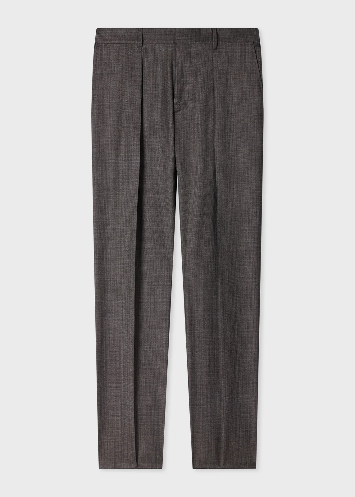 Charcoal Sharkskin Check Wool Trousers