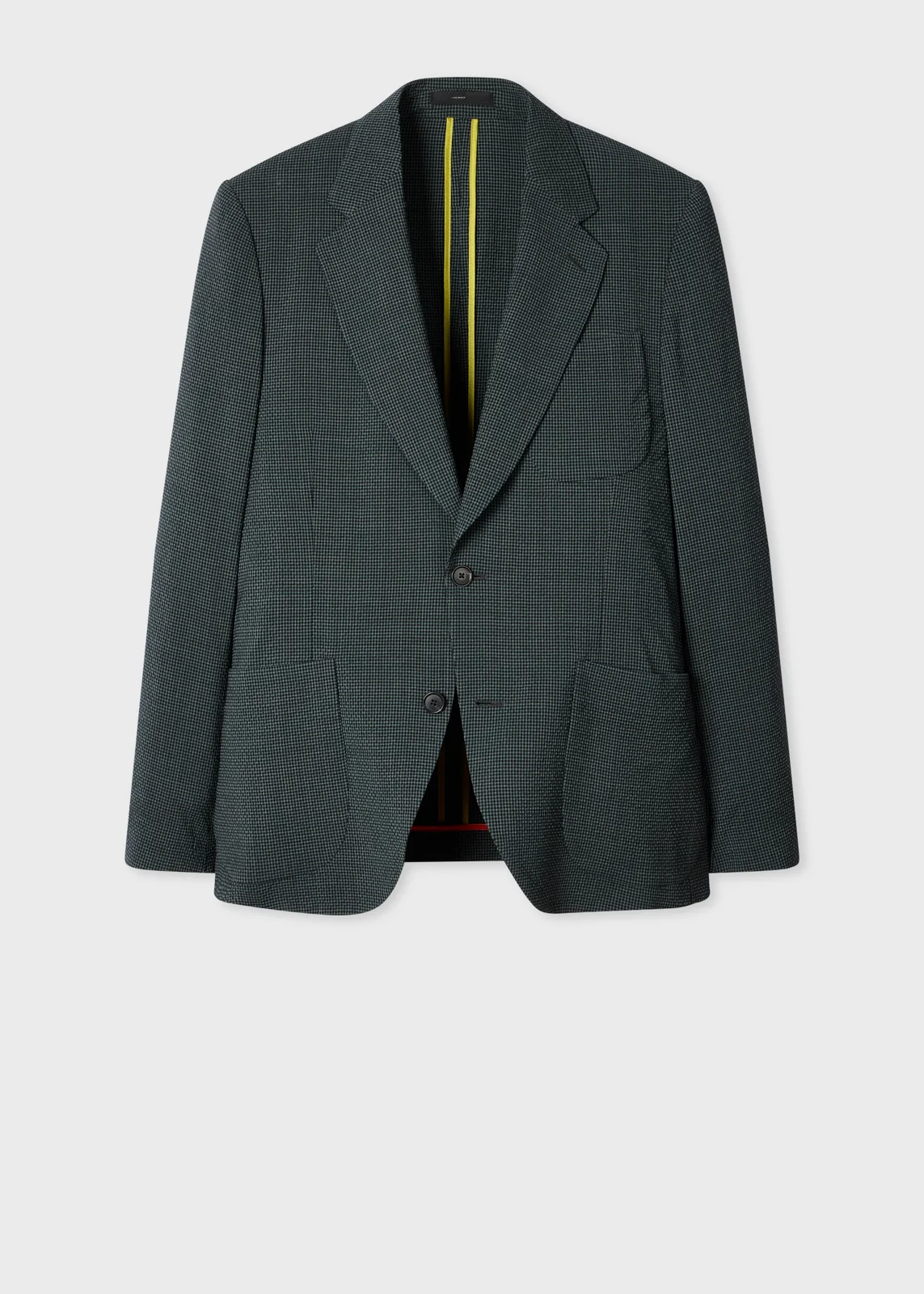 Dark Green Seersucker Check Blazer