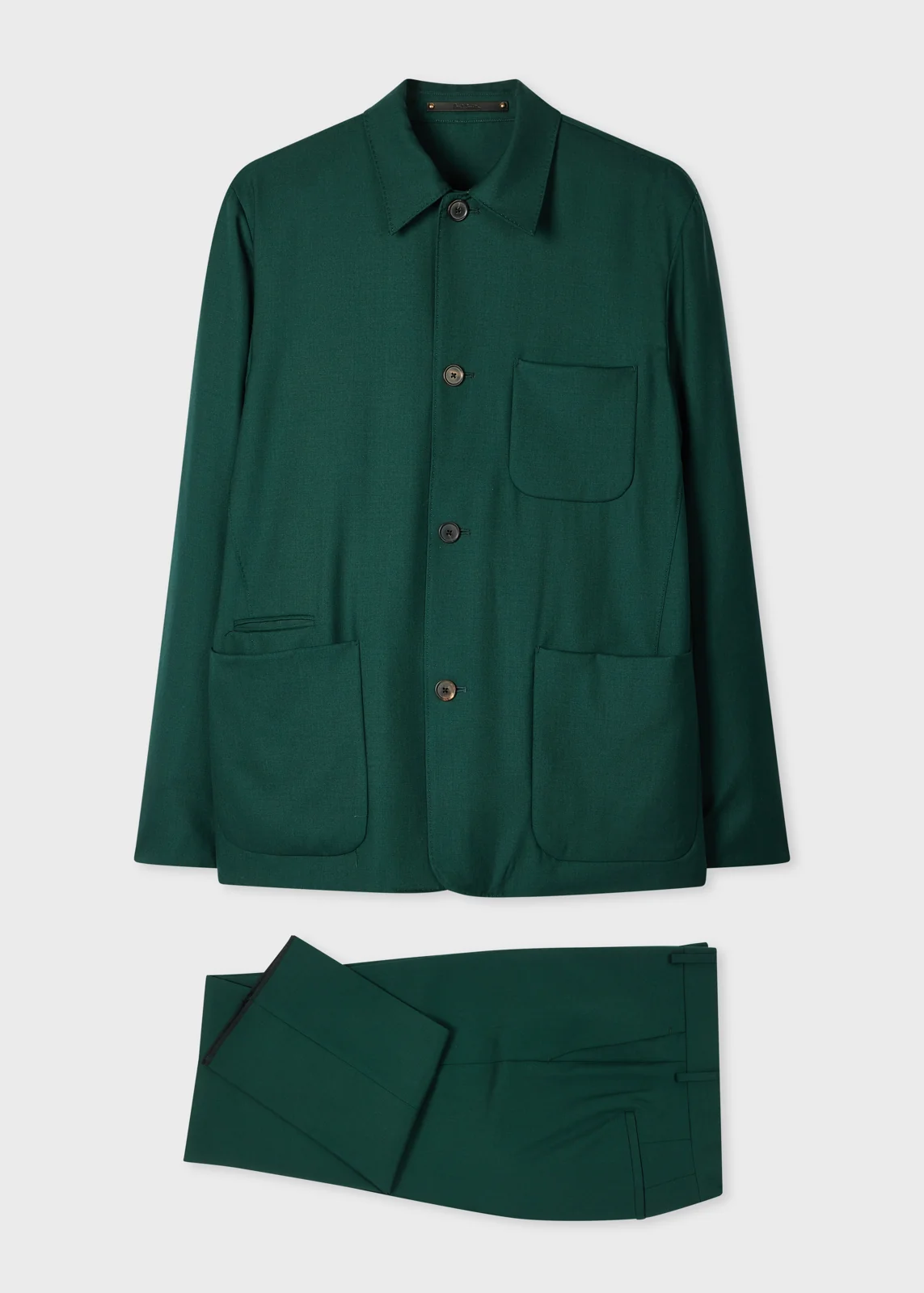 Dark Green Wool Two-Piece Suit