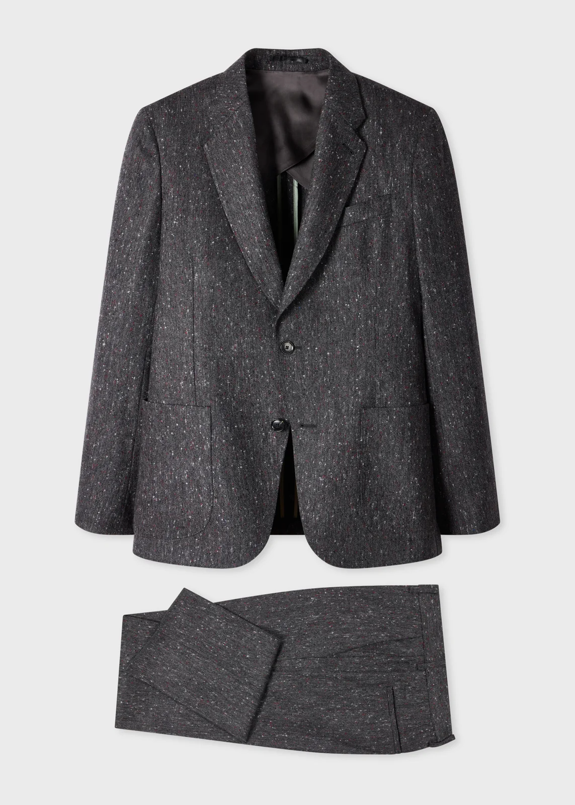 Dark Grey Donegal Wool Two-Piece Suit