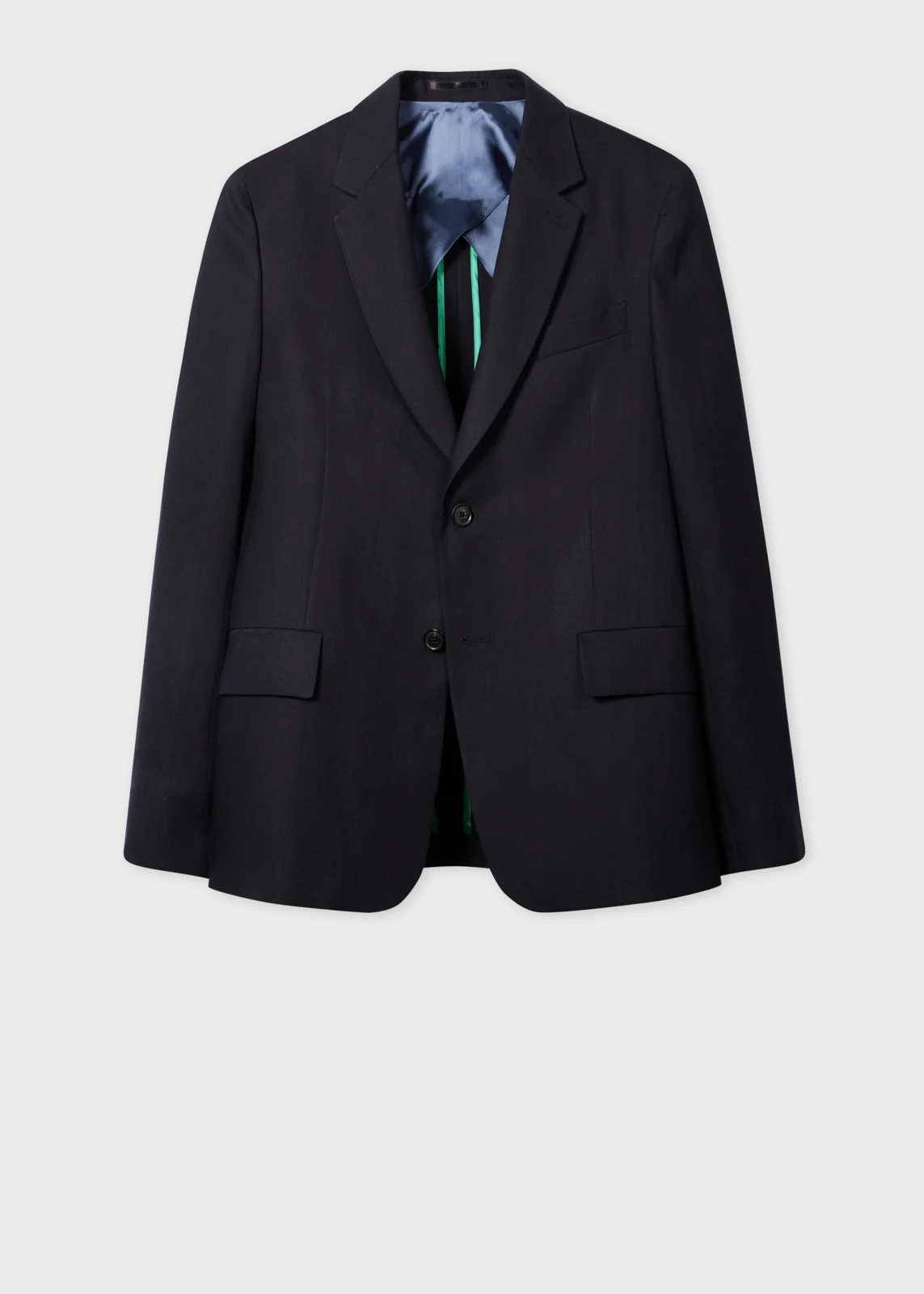 Dark Navy Linen Buggy-Lined Blazer