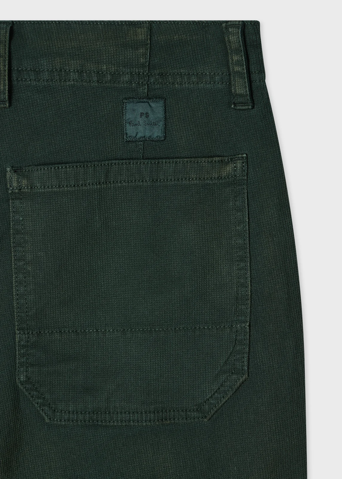 Green Two-Tone Textured Cotton-Blend Trousers thumbnail 2