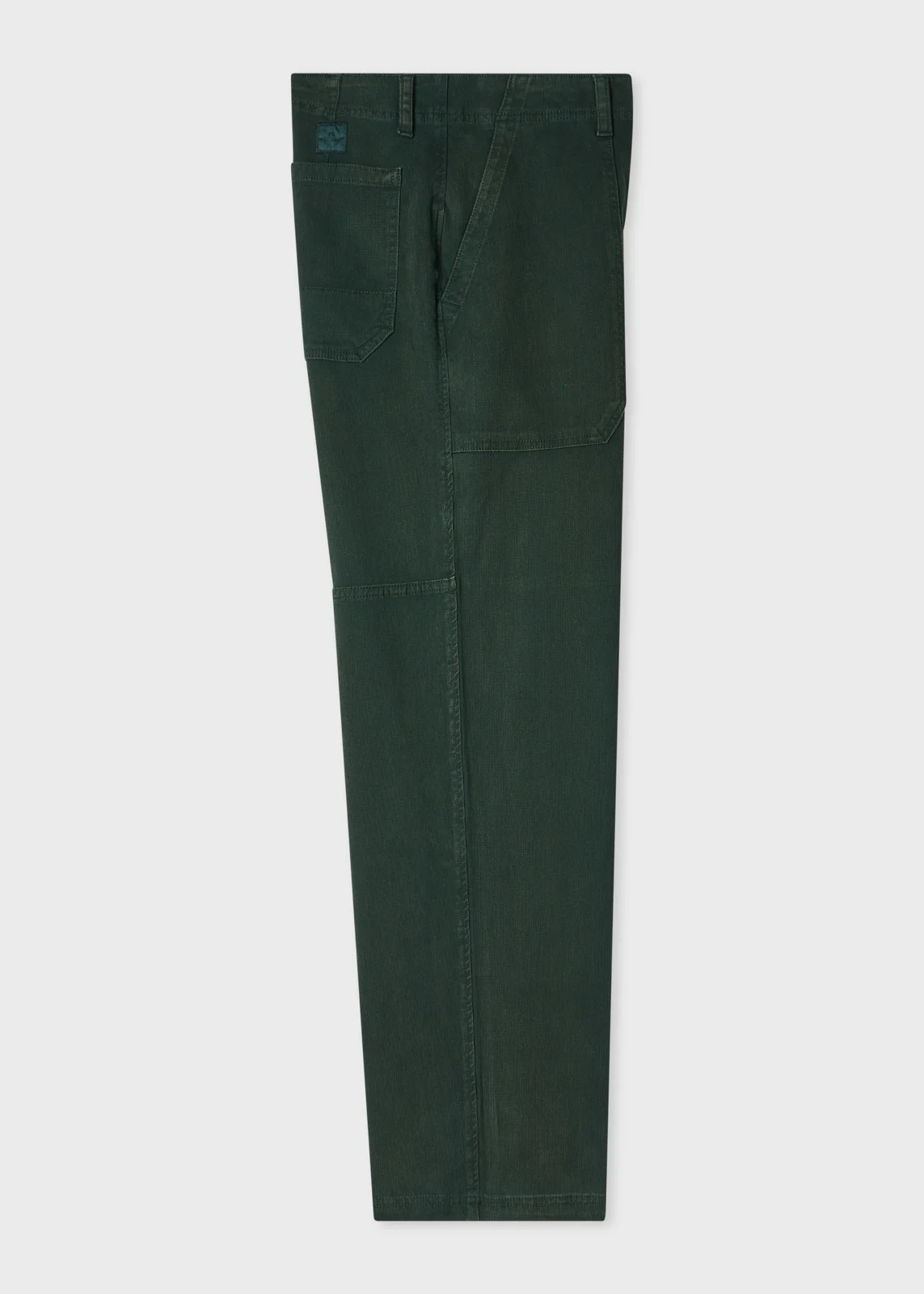 Green Two-Tone Textured Cotton-Blend Trousers thumbnail 3