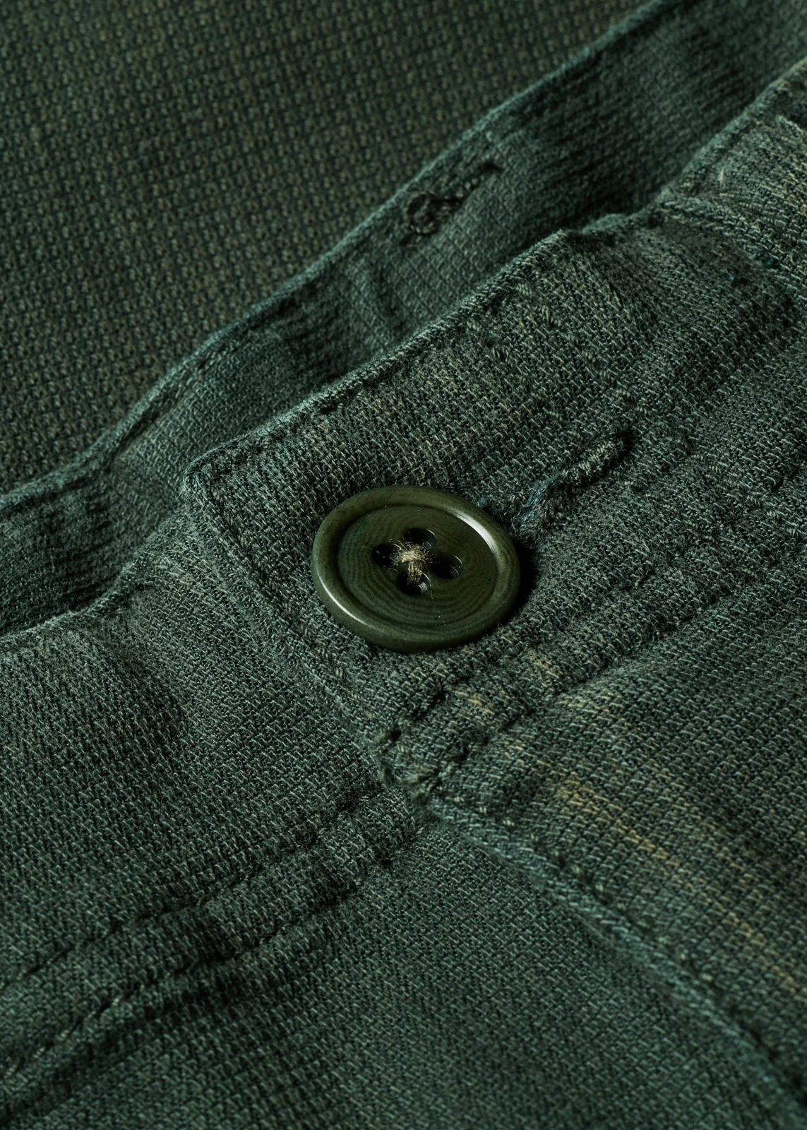 Green Two-Tone Textured Cotton-Blend Trousers thumbnail 5