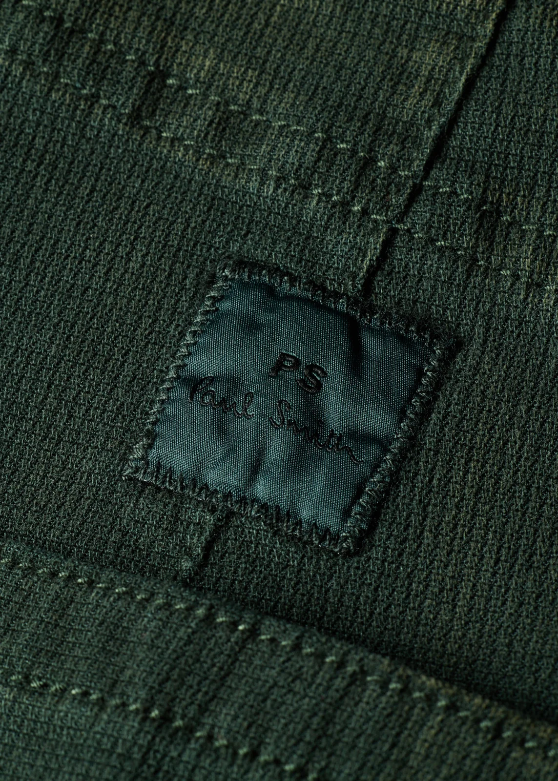 Green Two-Tone Textured Cotton-Blend Trousers thumbnail 7