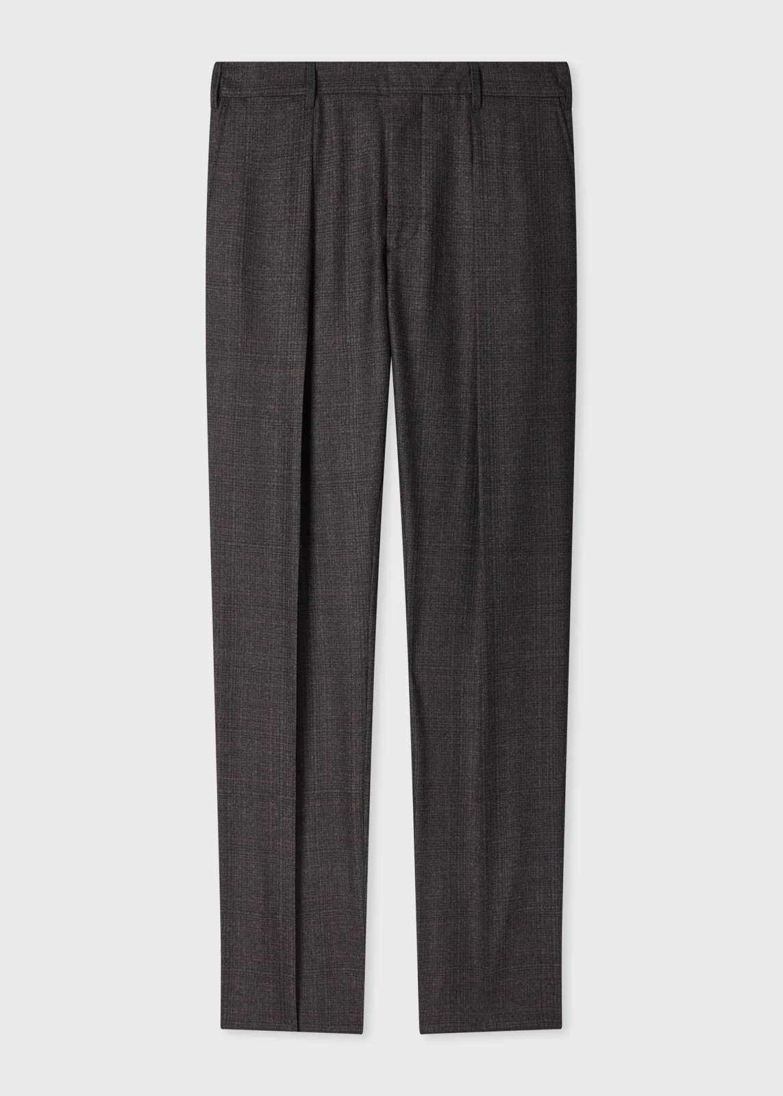 Grey and Brown Check Wool Trousers