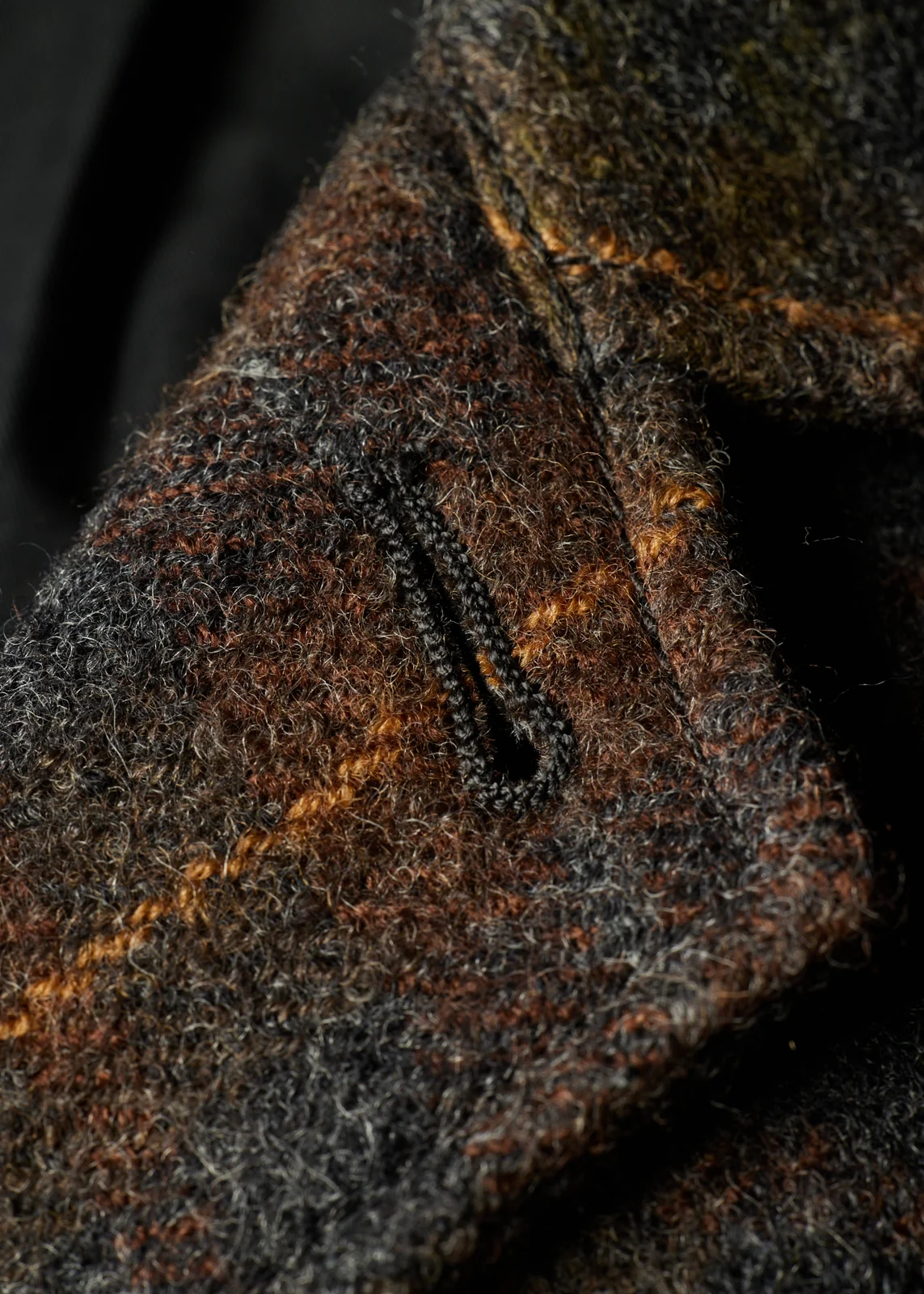 Grey and Brown Check Wool Vest Jacket thumbnail 4