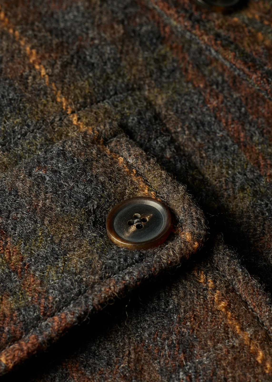 Grey and Brown Check Wool Vest Jacket thumbnail 5