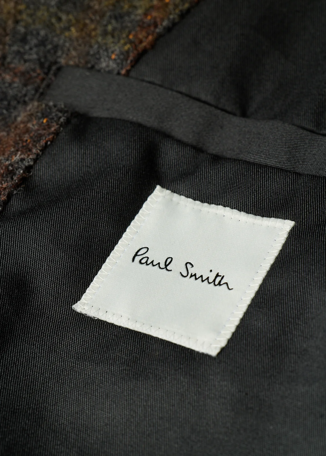 Grey and Brown Check Wool Vest Jacket thumbnail 6