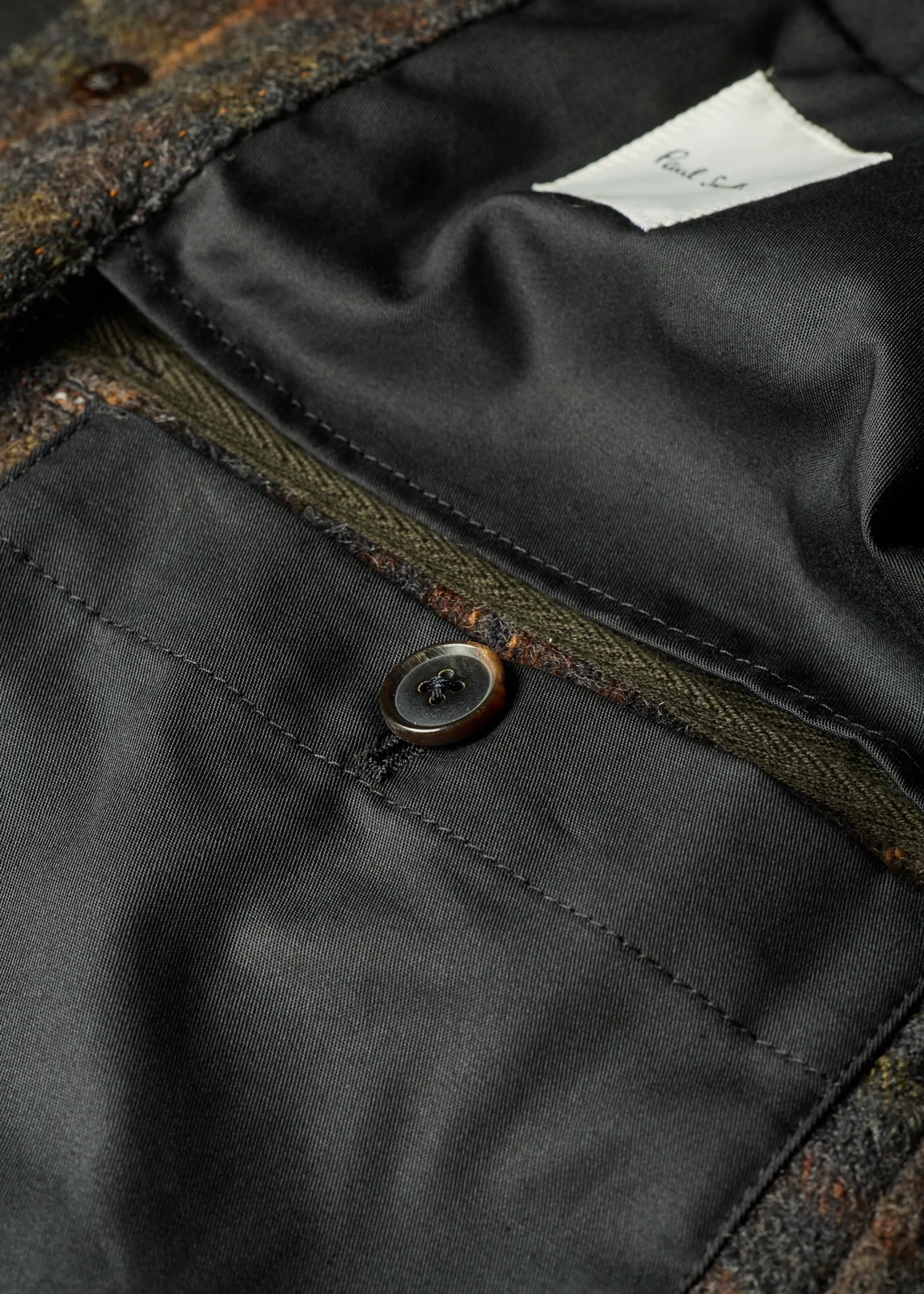 Grey and Brown Check Wool Vest Jacket thumbnail 7