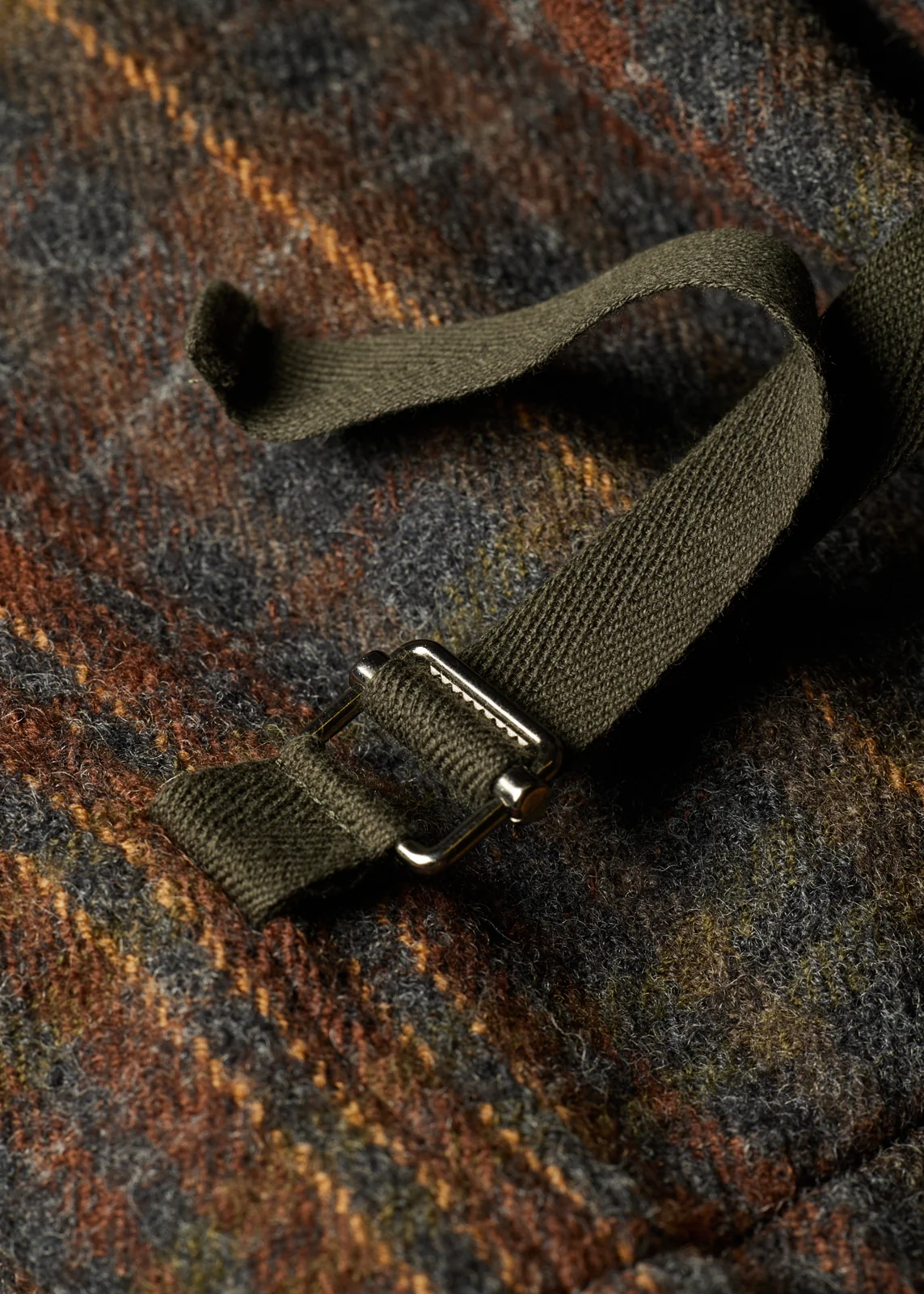 Grey and Brown Check Wool Vest Jacket thumbnail 8