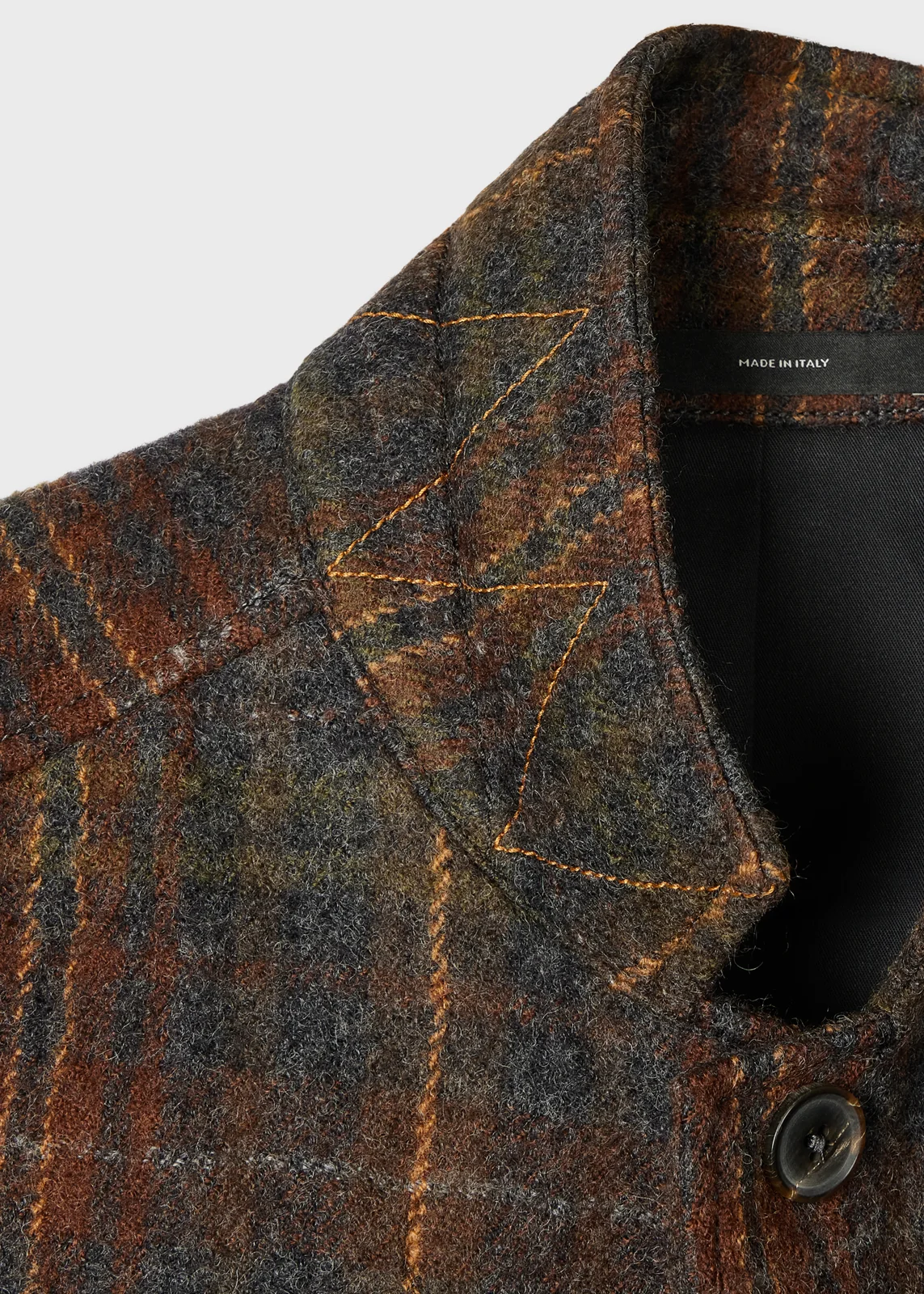 Grey and Brown Check Wool Vest Jacket thumbnail 9