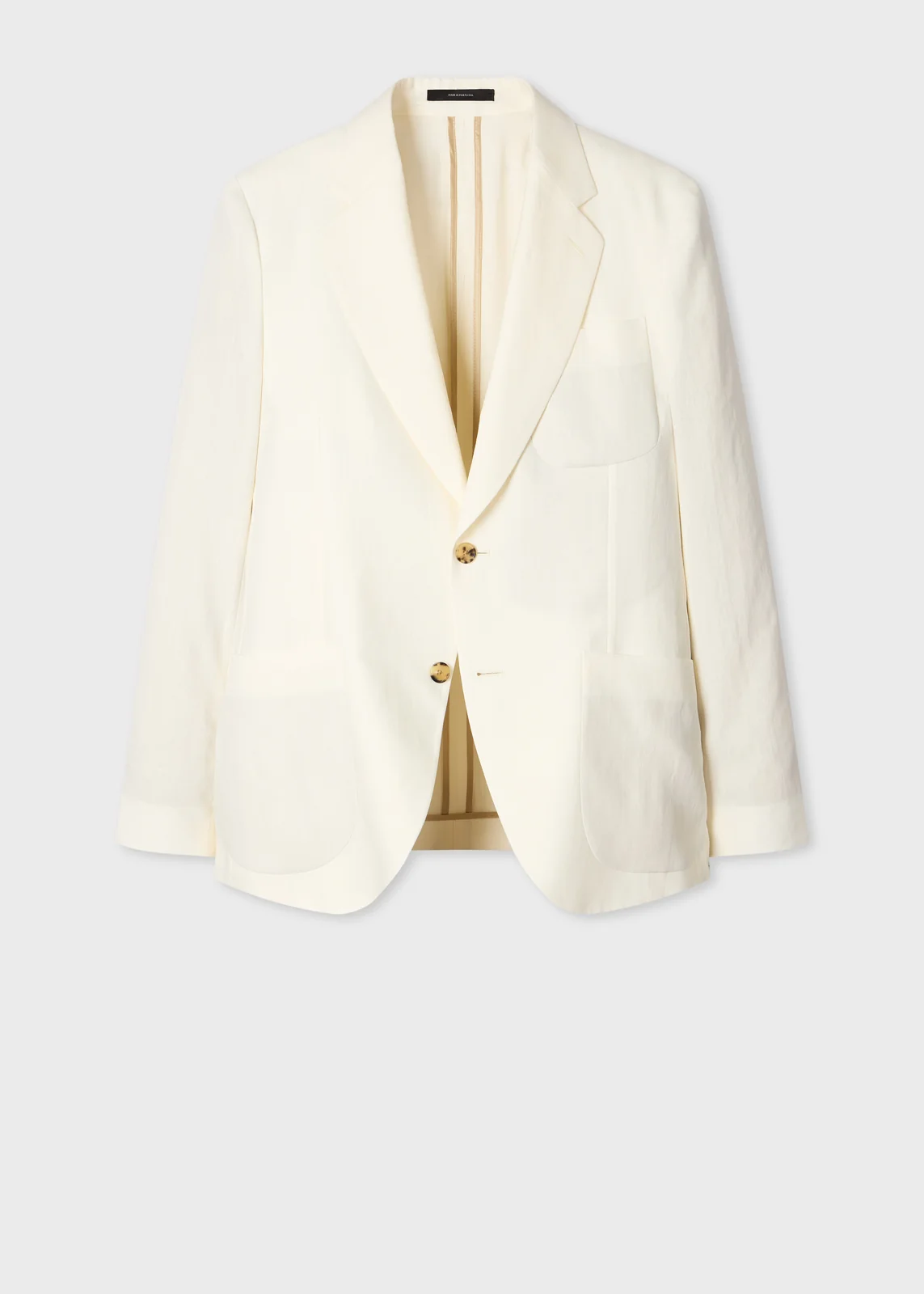 Ivory Linen Two-Button Blazer
