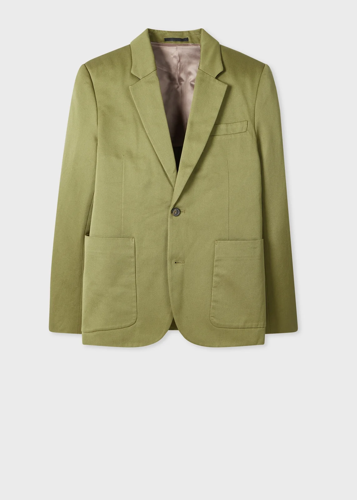 Khaki Cotton-Twill Piece-Dyed Blazer