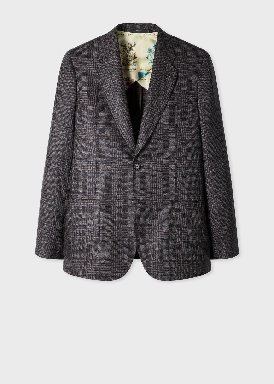 Navy and Brown 'Dream Tweed' Wool-Silk Blazer