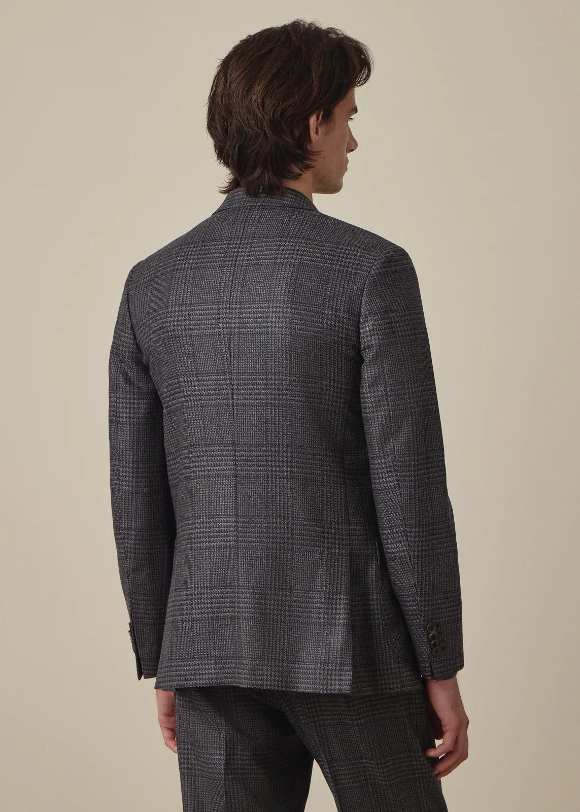 Navy and Brown 'Dream Tweed' Wool-Silk Two-Piece Suit thumbnail 5