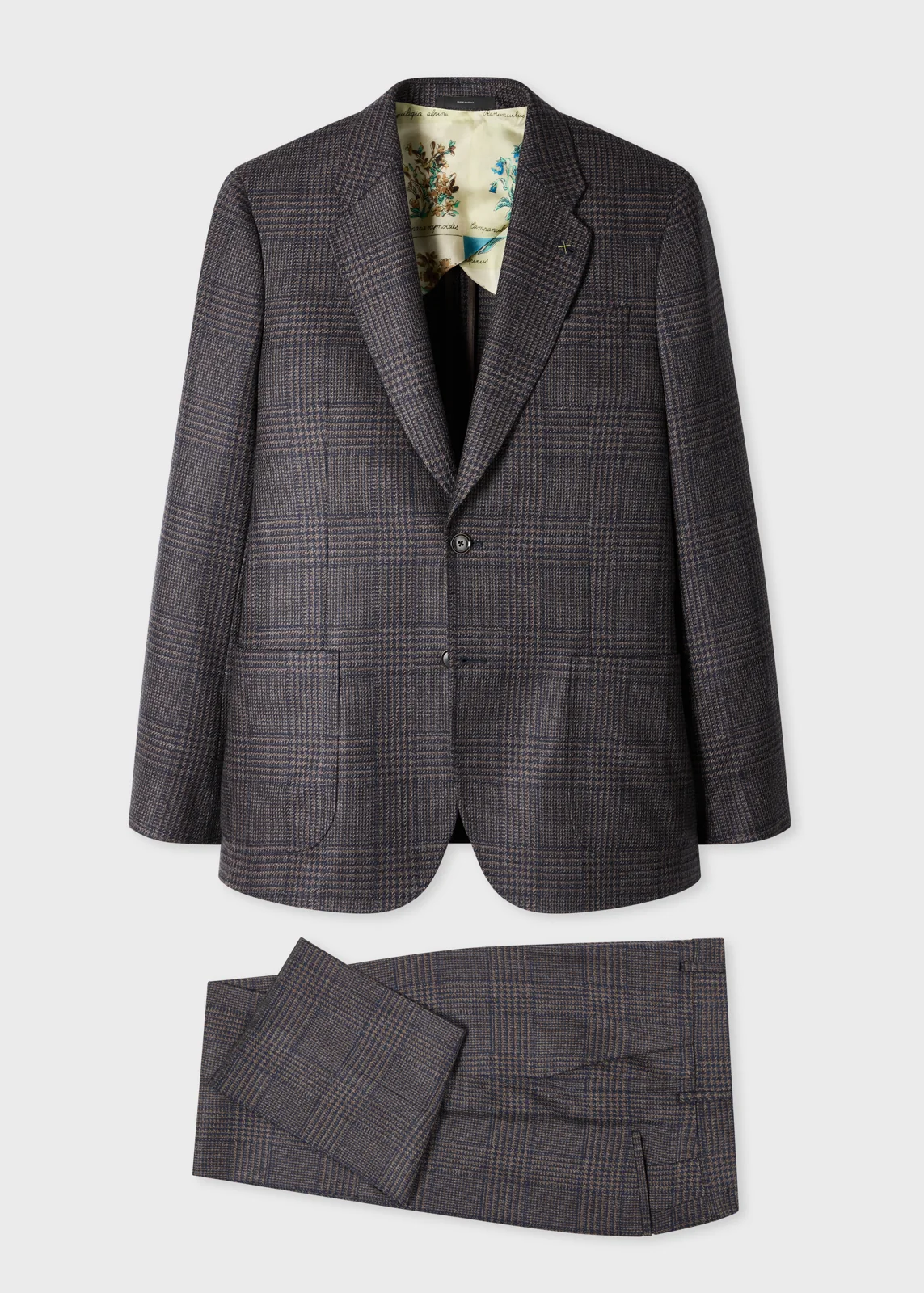Navy and Brown 'Dream Tweed' Wool-Silk Two-Piece Suit primary image