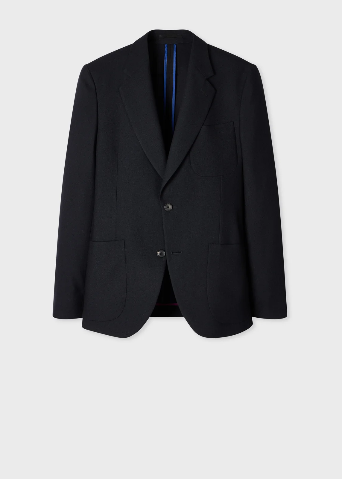Navy British Wool Patch-Pocket Blazer