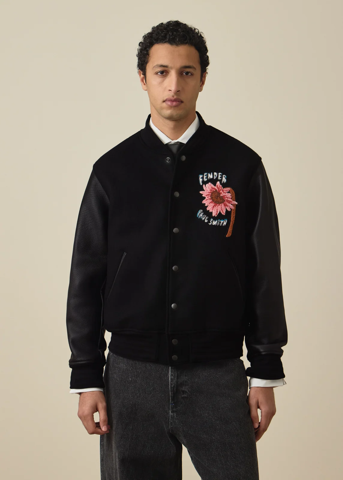 Paul Smith + Fender - Black Sunflower Varsity Jacket thumbnail 2