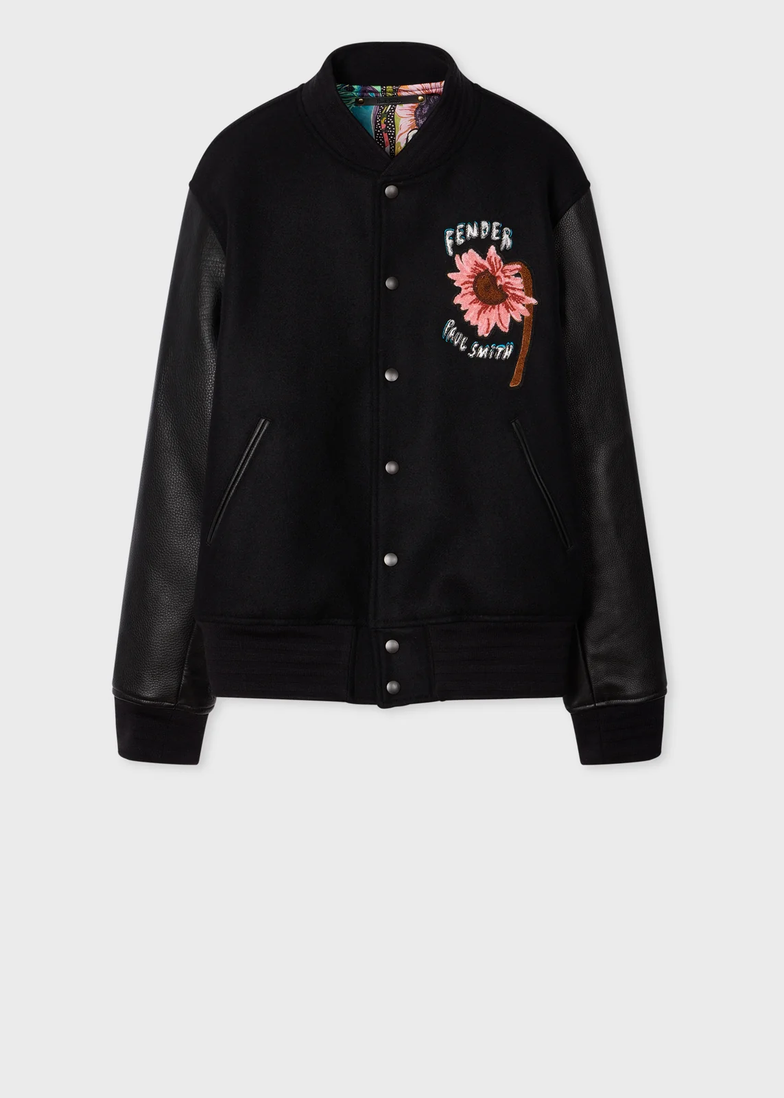 Paul Smith + Fender - Black Sunflower Varsity Jacket