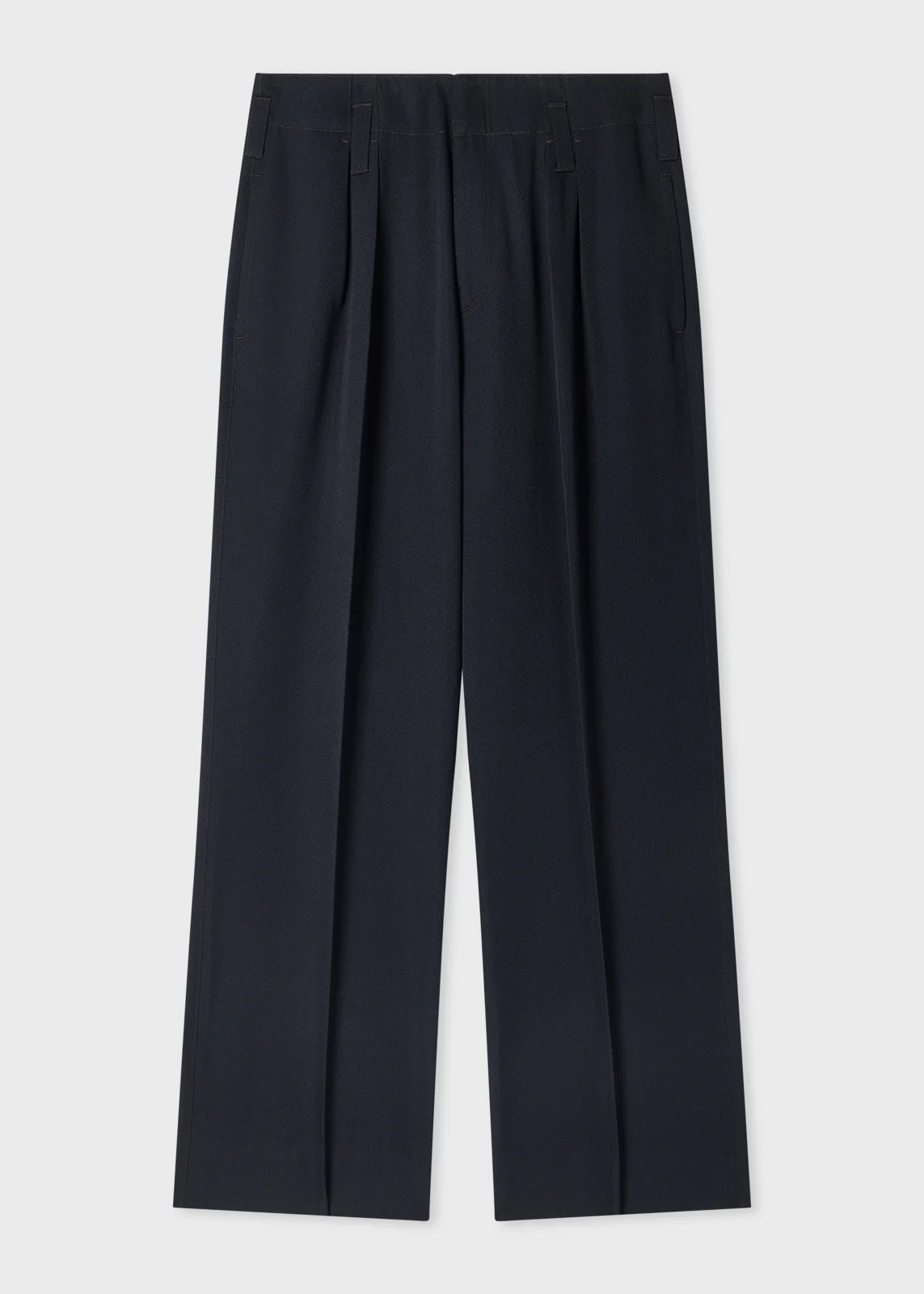 Relaxed-Fit Navy Wool-Twill Trousers