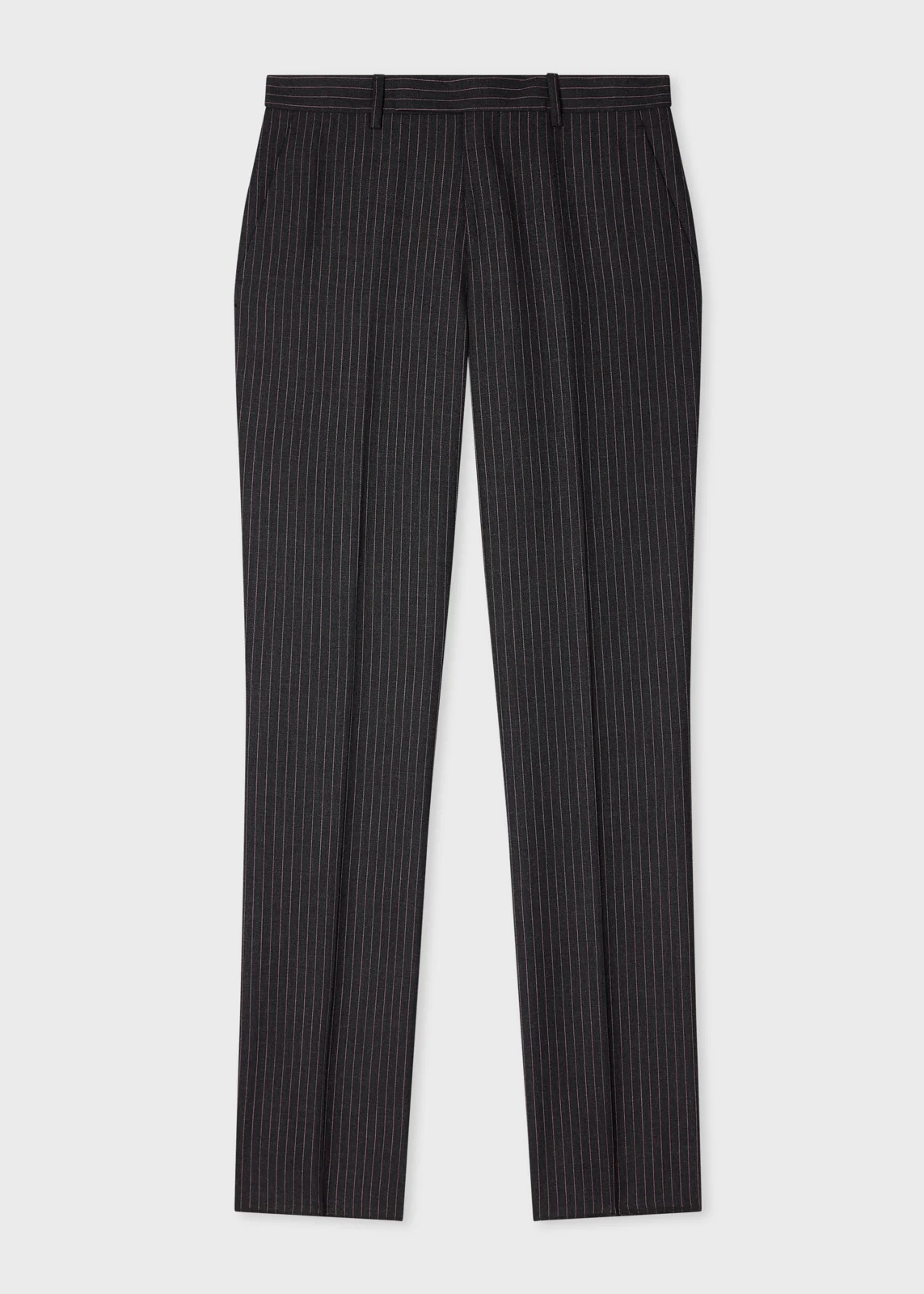 Slim-Fit Charcoal Pinstripe Wool Trousers